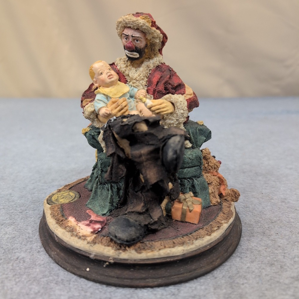 Images of Emmett Collection Clown Santa Figurine 1994 Flambro Emmett Kelly Jr